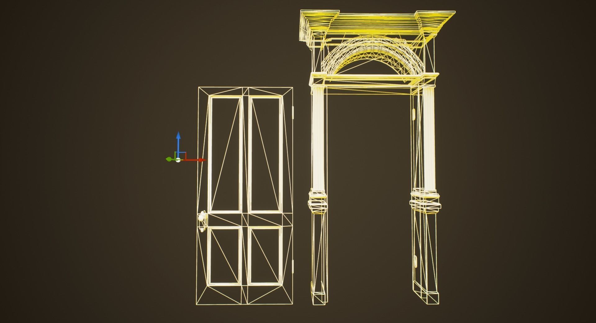 Antique Door - PBR Game Ready Low-poly 3D model_3
