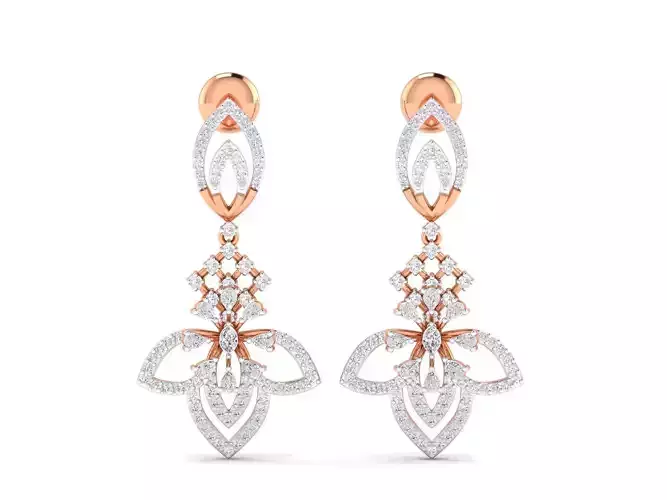 Women Earrings 3dm stl render detail