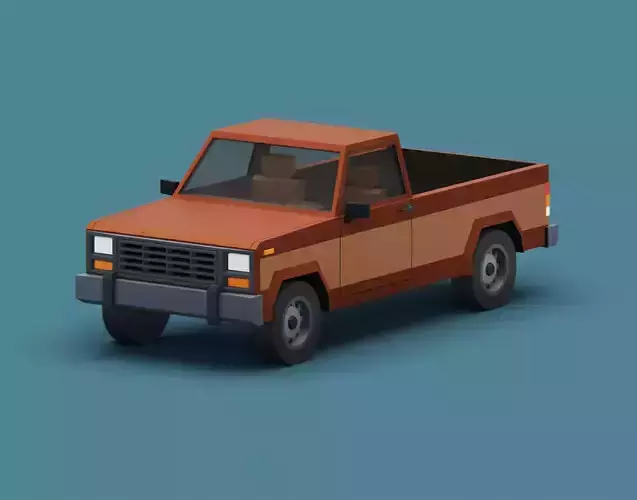 Stylized Cartoon Pickup Vehicle  Low-poly 3D model
