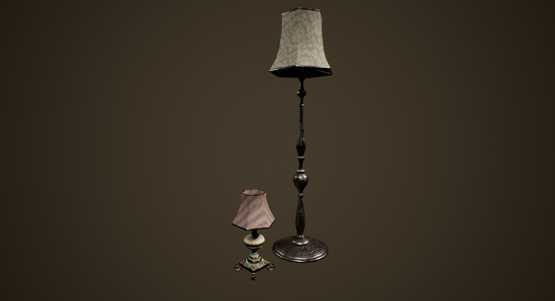 Antique Lamps - PBR Game Ready Low-poly 3D model_1