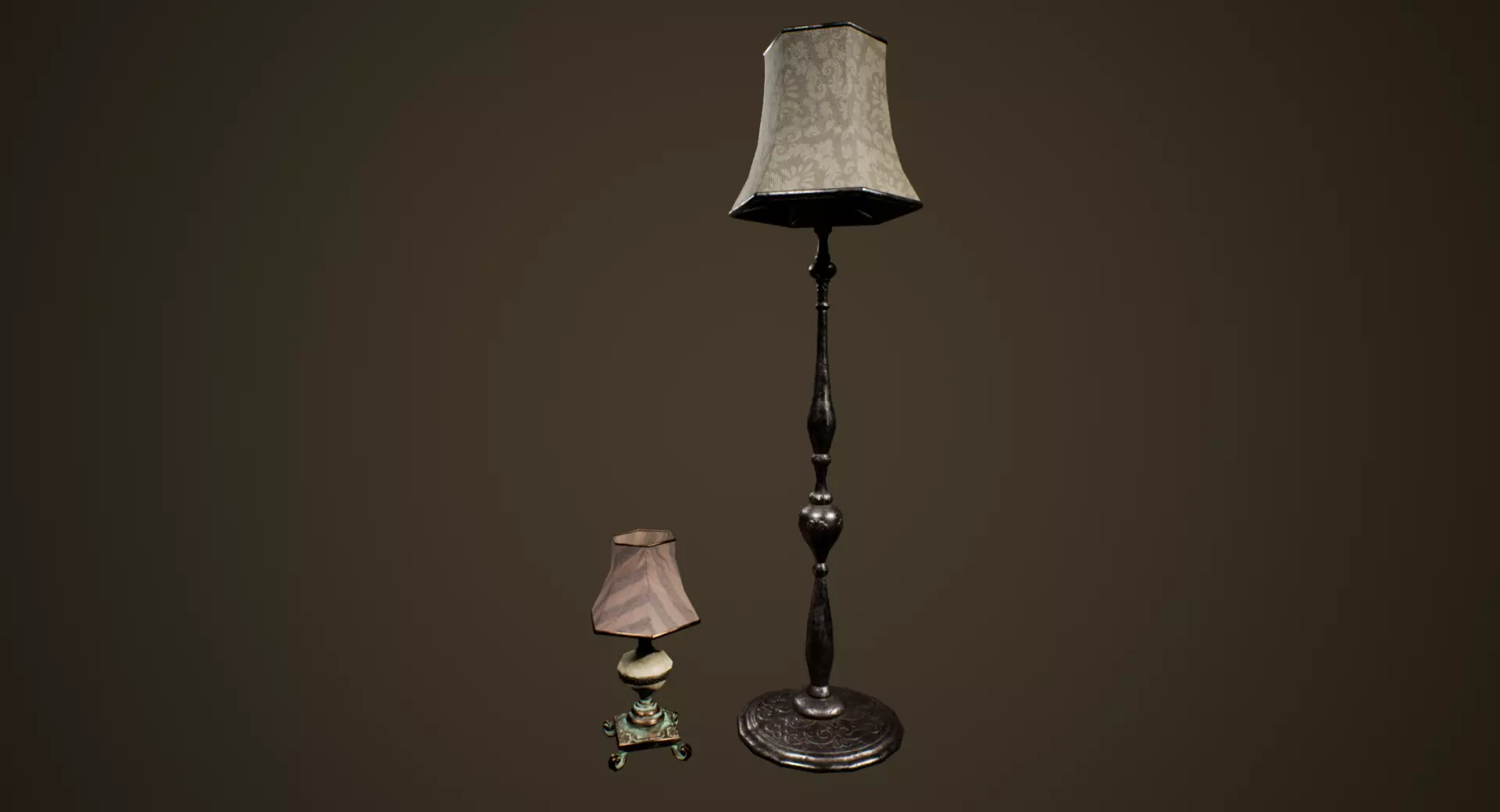 Antique Lamps - PBR Game Ready Low-poly 3D model_0