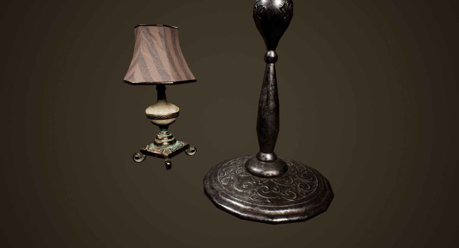 Antique Lamps - PBR Game Ready Low-poly 3D model_3