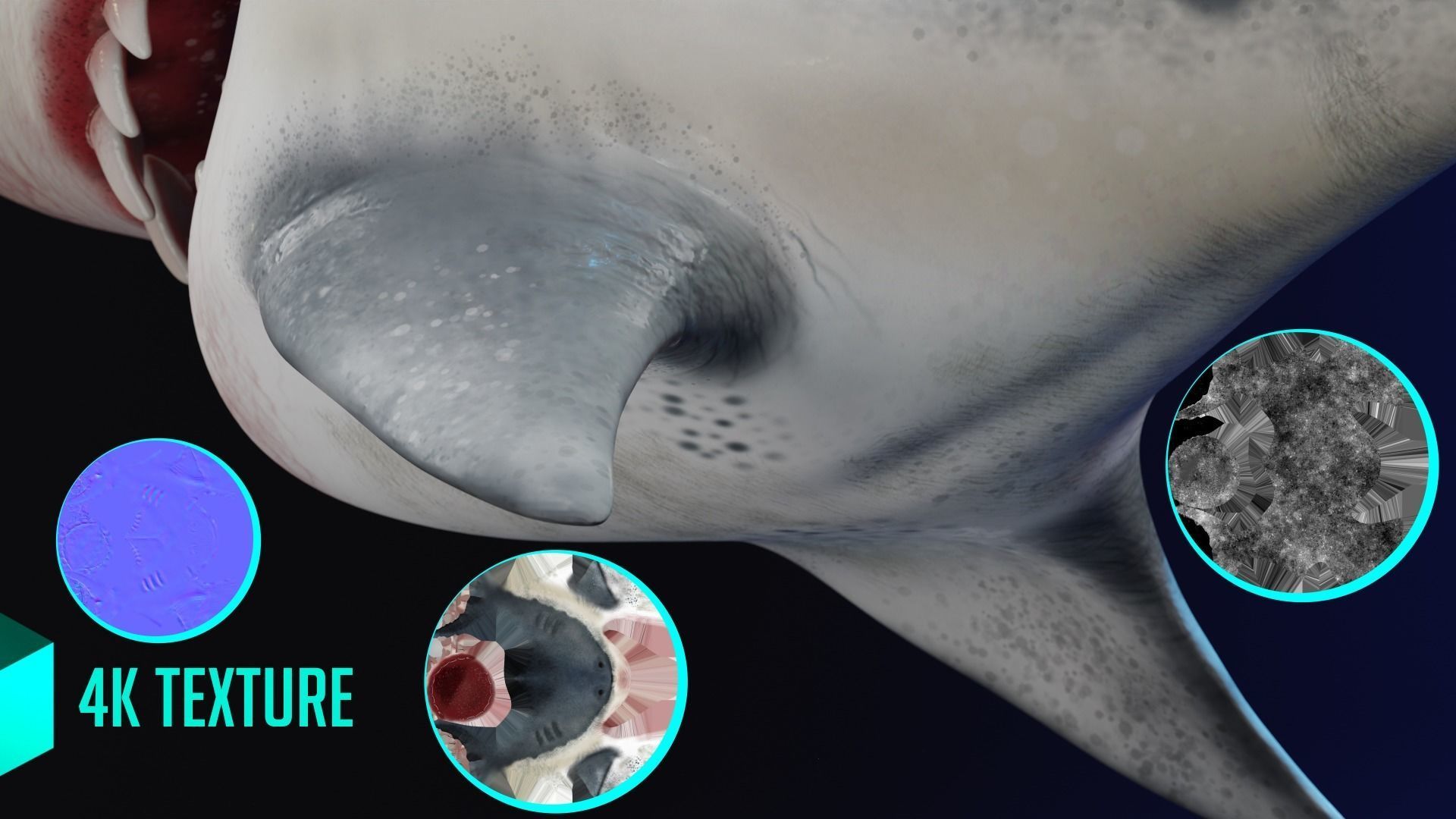 3D Stylized Cute Shark - Rigged 3D model_8