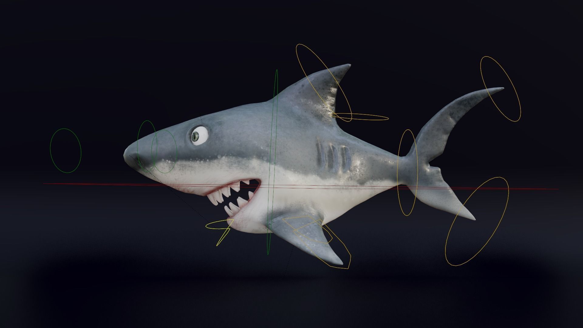 3D Stylized Cute Shark - Rigged 3D model_6
