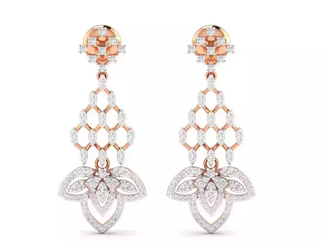 Women Earrings 3dm stl render detail