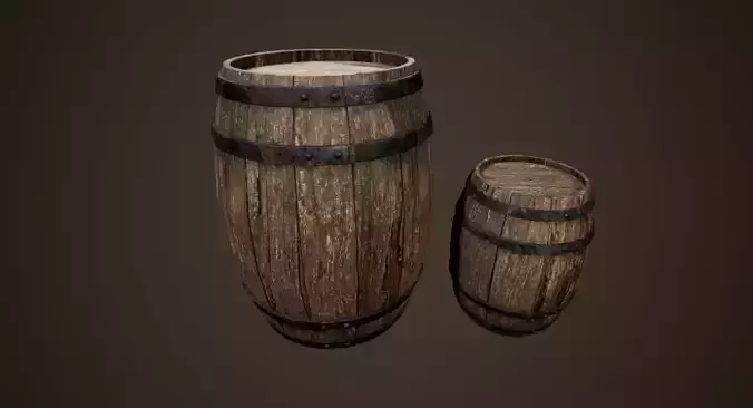 Barrels - PBR Game Ready two wooden