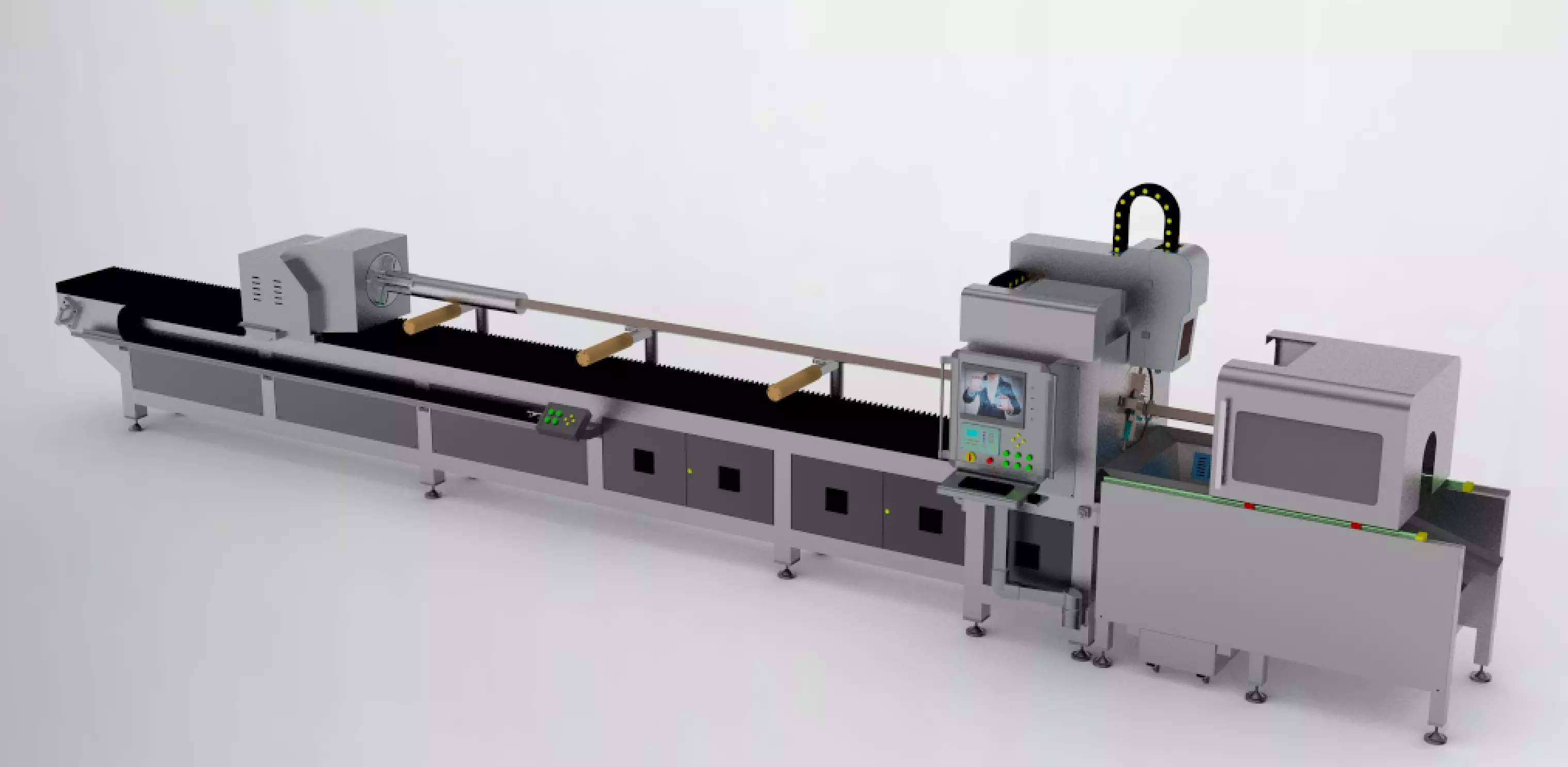 High power laser automatic pipe cutting machine 3D model_0