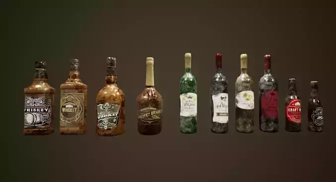 Abandoned Bottles - PBR Game Ready