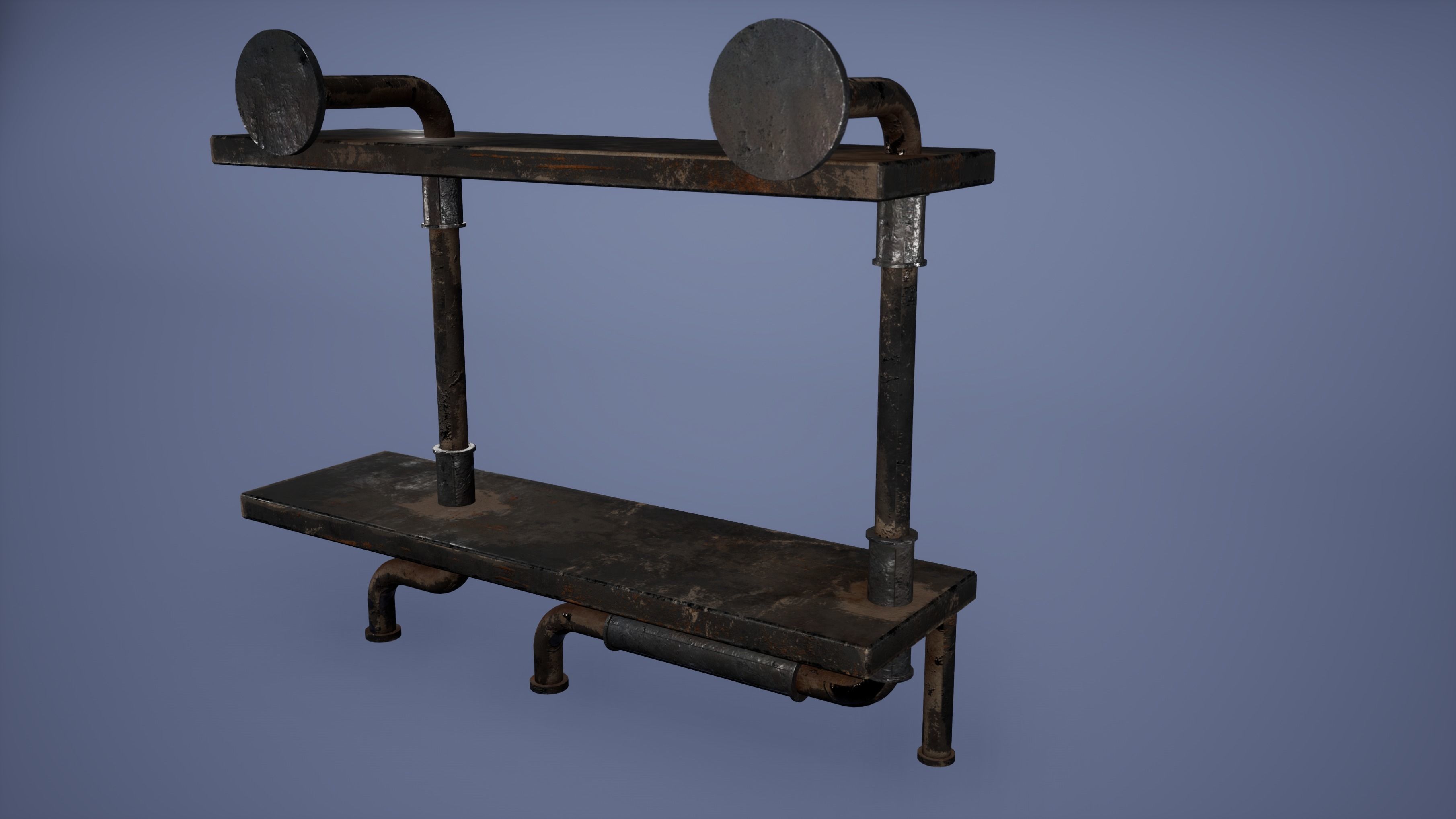 Metro Bus Stop Low Poly Game Ready Low-poly 3D model_4