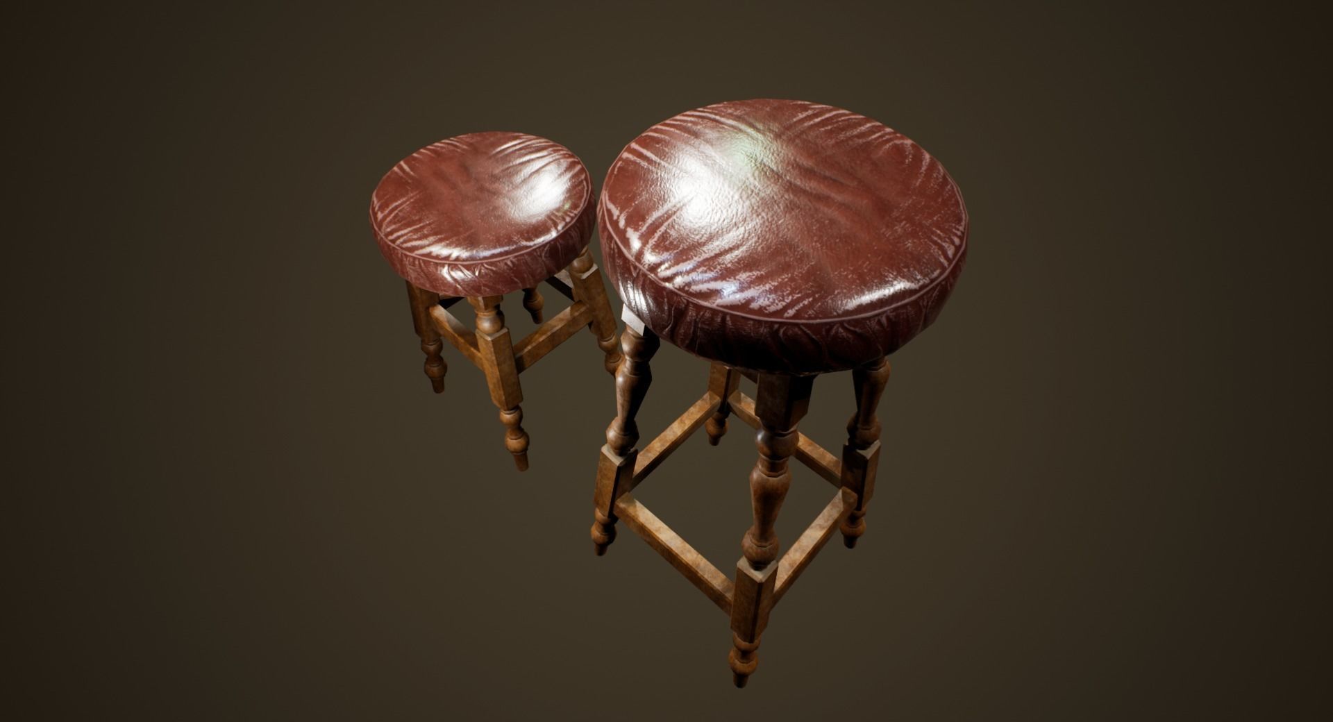 Bar Chairs - PBR Game Ready Low-poly 3D model_2