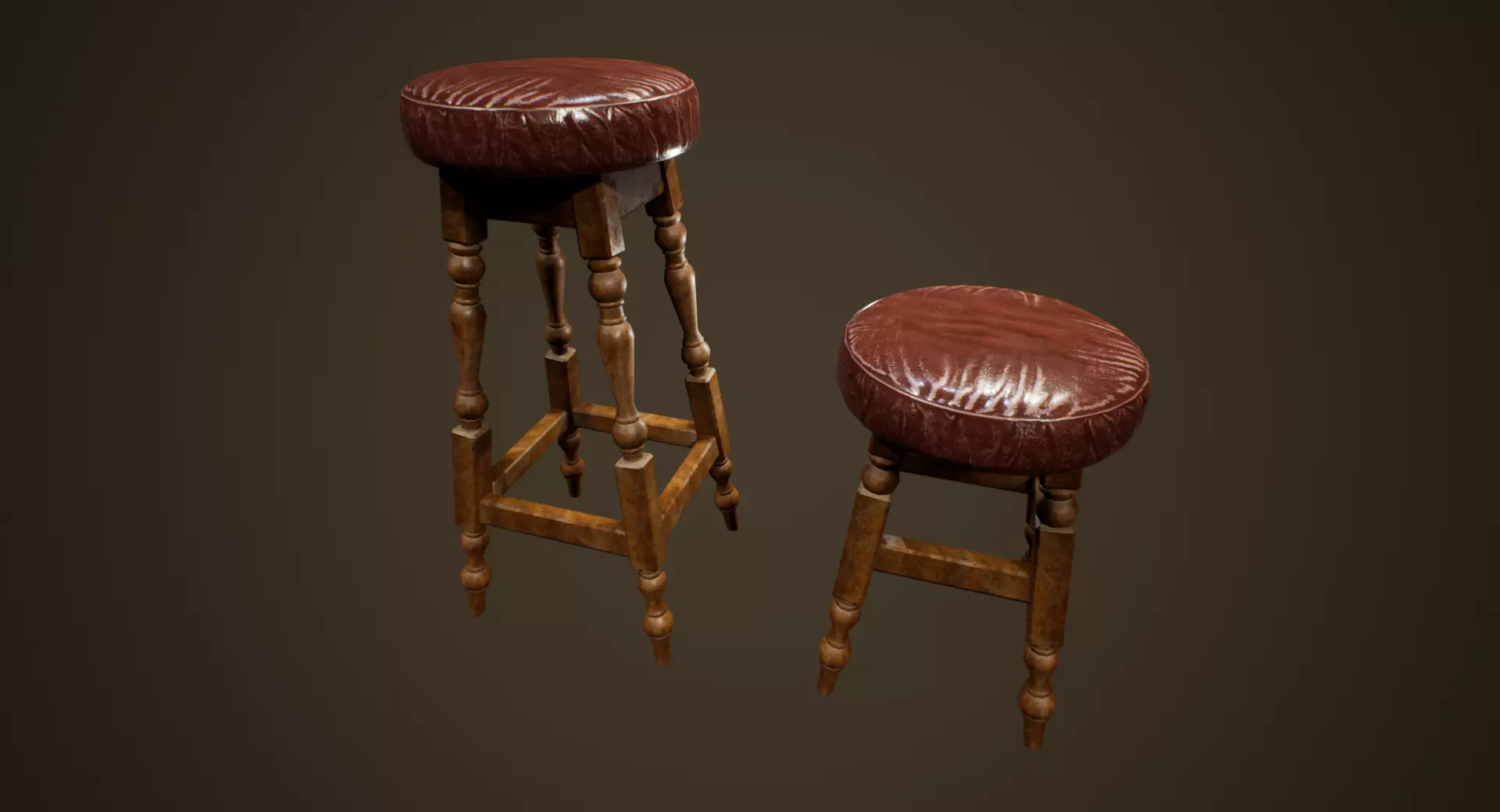 Bar Chairs - PBR Game Ready Low-poly 3D model_0