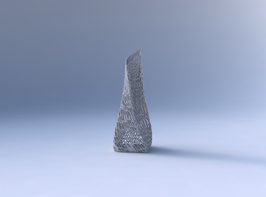 Vase twisted squeezed and bent rectangle 2 with dense twisted... 3D print model_4