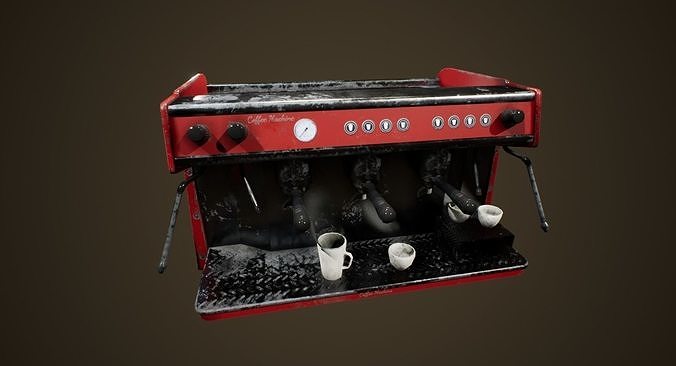 Old Coffeemachine - PBR Game Ready Low-poly 3D model