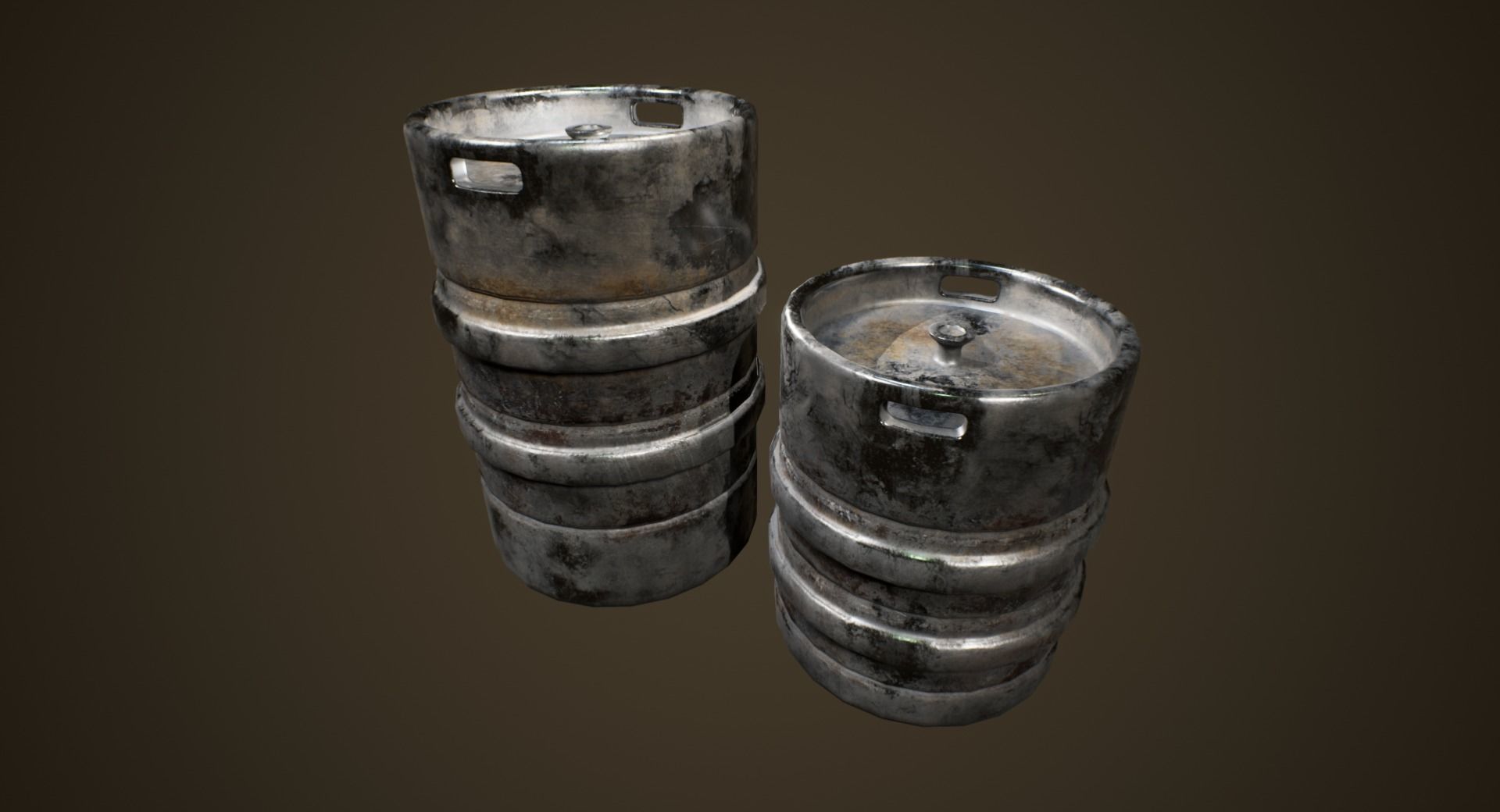 Beer Keg -PBR Game Ready 3D model Low-poly 3D model_1