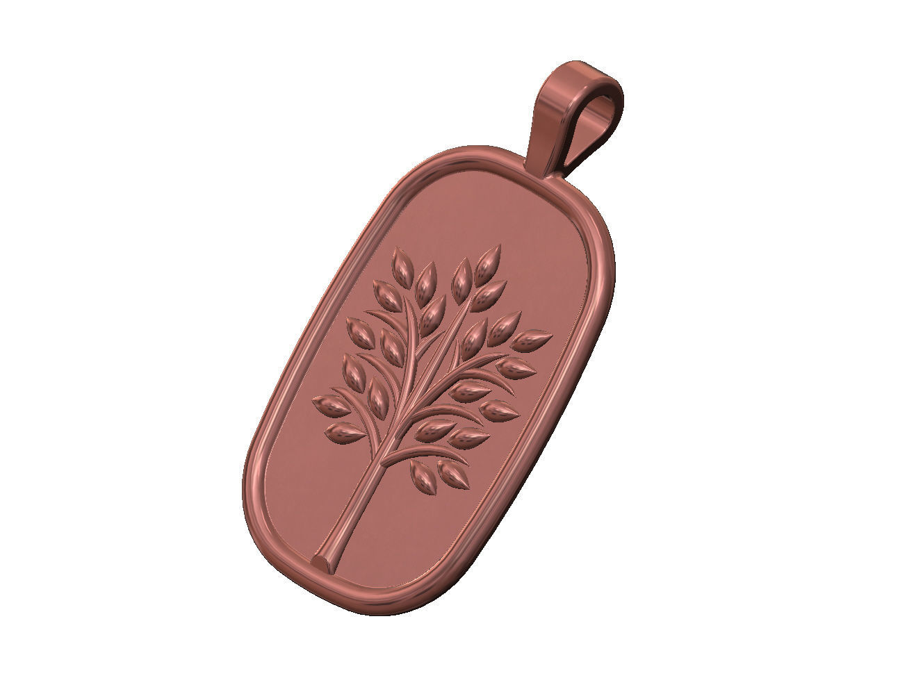 Tree of life relief pendant and charm 3D print model_11