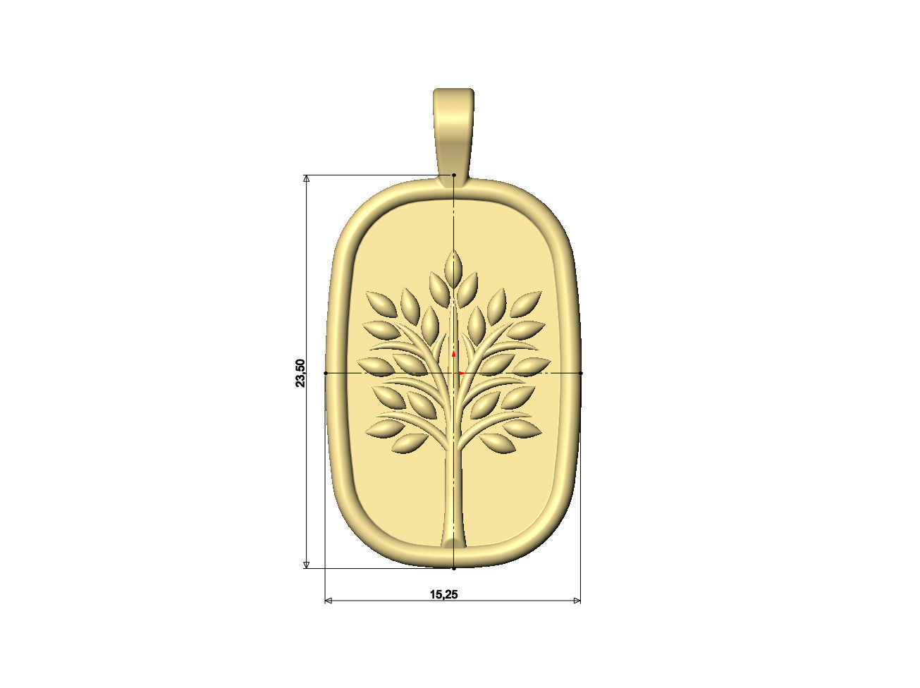 Tree of life relief pendant and charm 3D print model_6