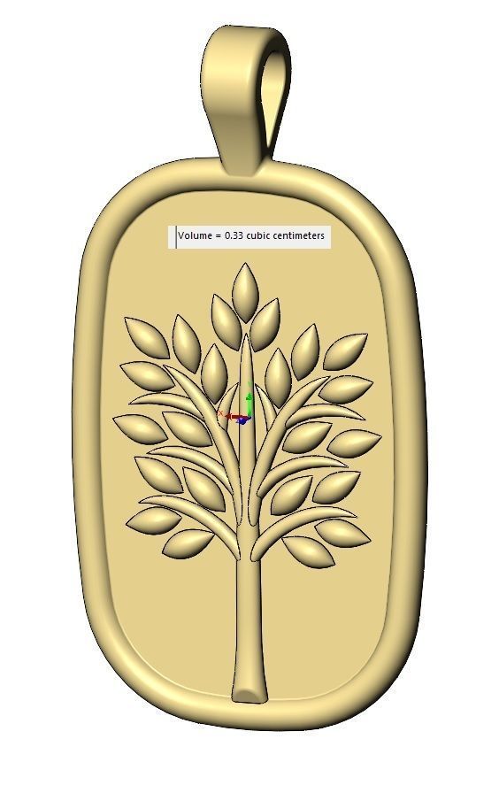 Tree of life relief pendant and charm 3D print model_13