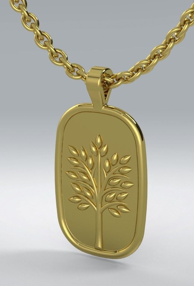 Tree of life relief pendant and charm 3D print model_1