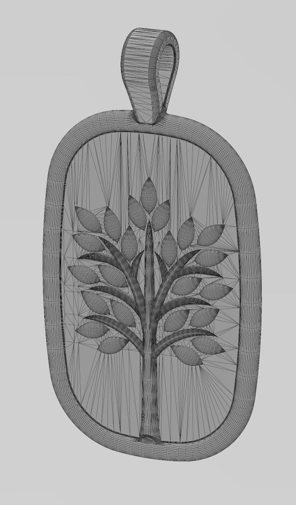 Tree of life relief pendant and charm 3D print model_14
