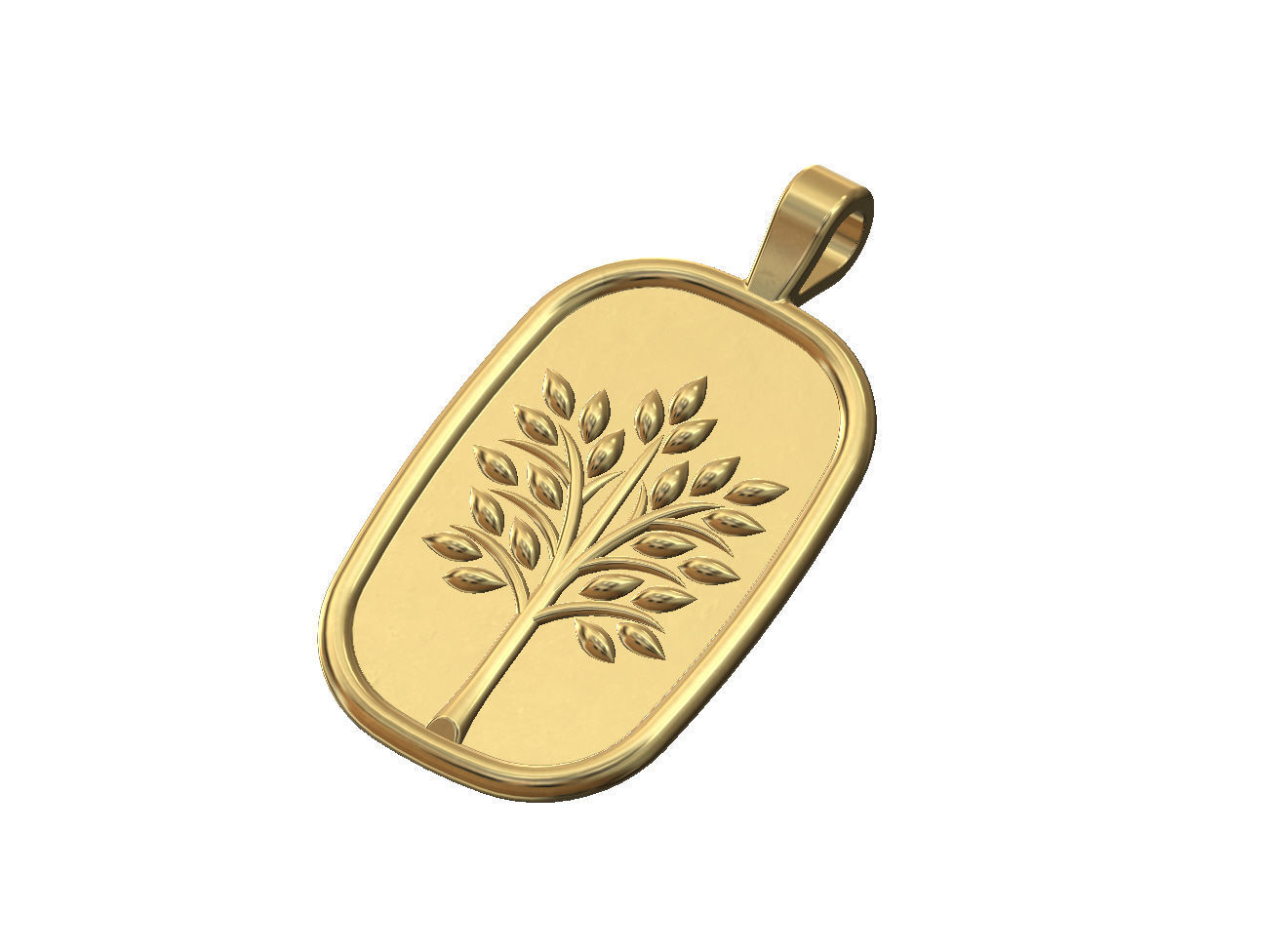Tree of life relief pendant and charm 3D print model_3