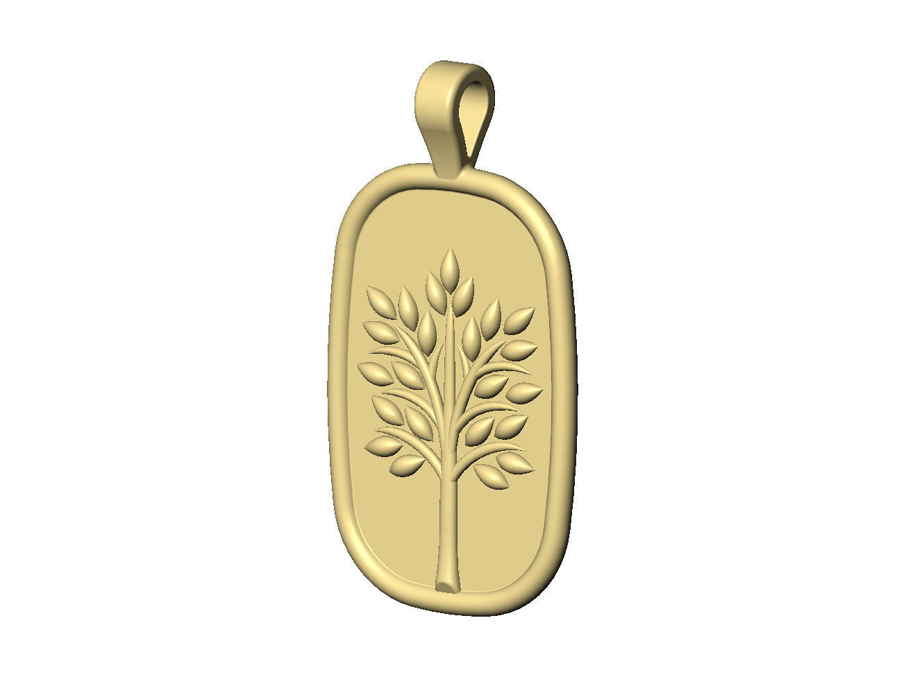 Tree of life relief pendant and charm 3D print model_5