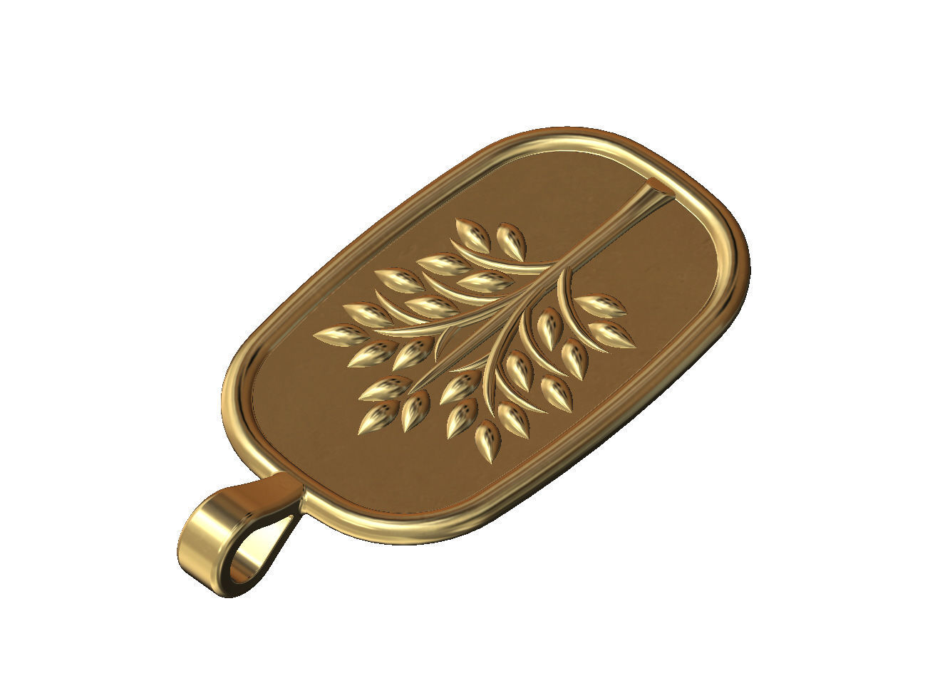 Tree of life relief pendant and charm 3D print model_4