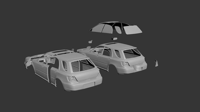 Subaru Impreza Wagon 2000 wrx sti 3D print model 7