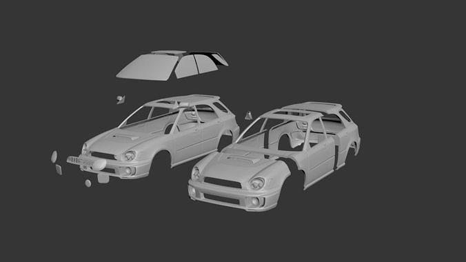 Subaru Impreza Wagon 2000 wrx sti 3D print model 6