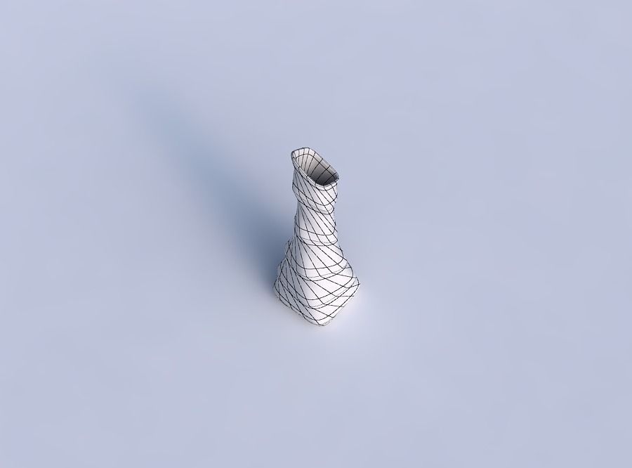 Vase twisted squeezed and bent rectangle 2 helix with horizon... 3D print model_6