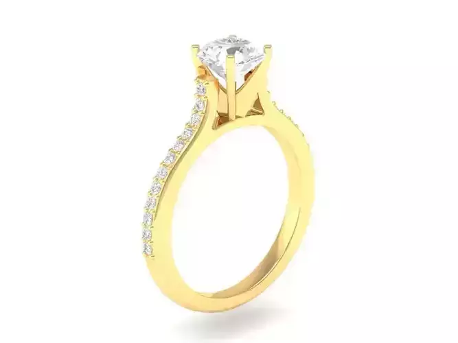 Elegant Six Prong Diamond Solitaire Ring for Women 77