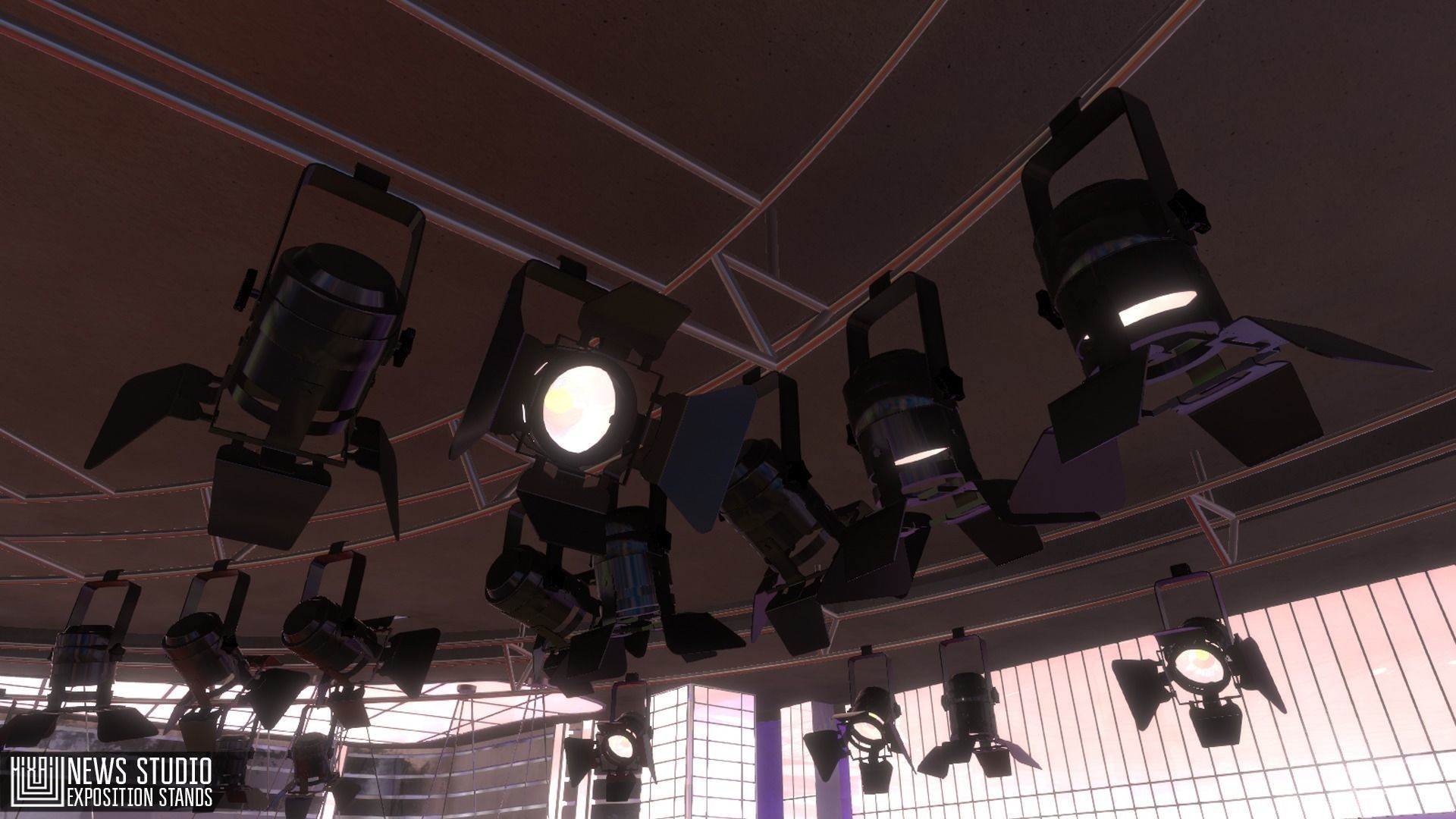 News studio - exposition stands Low-poly 3D model_8