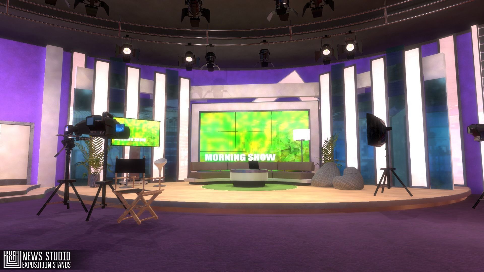 News studio - exposition stands Low-poly 3D model_14