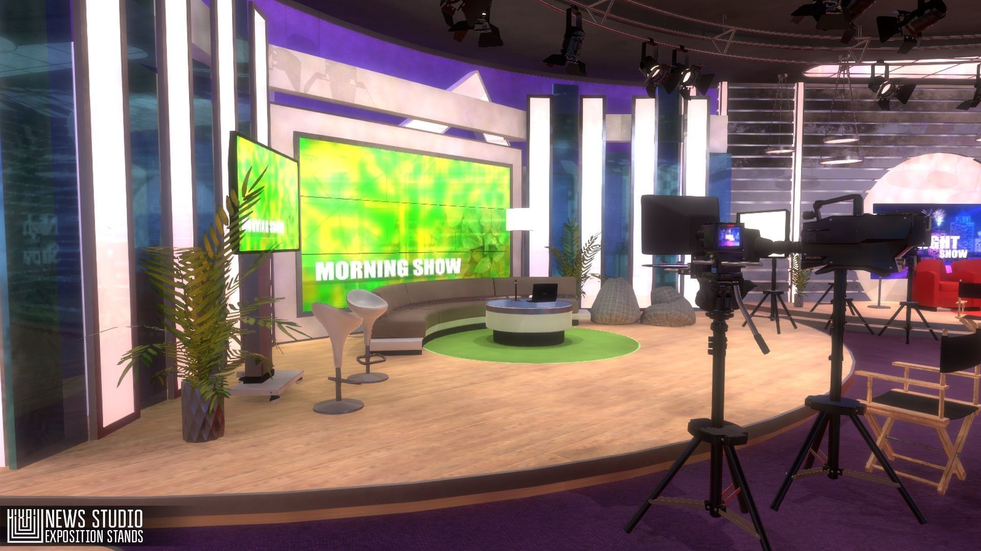 News studio - exposition stands Low-poly 3D model_6