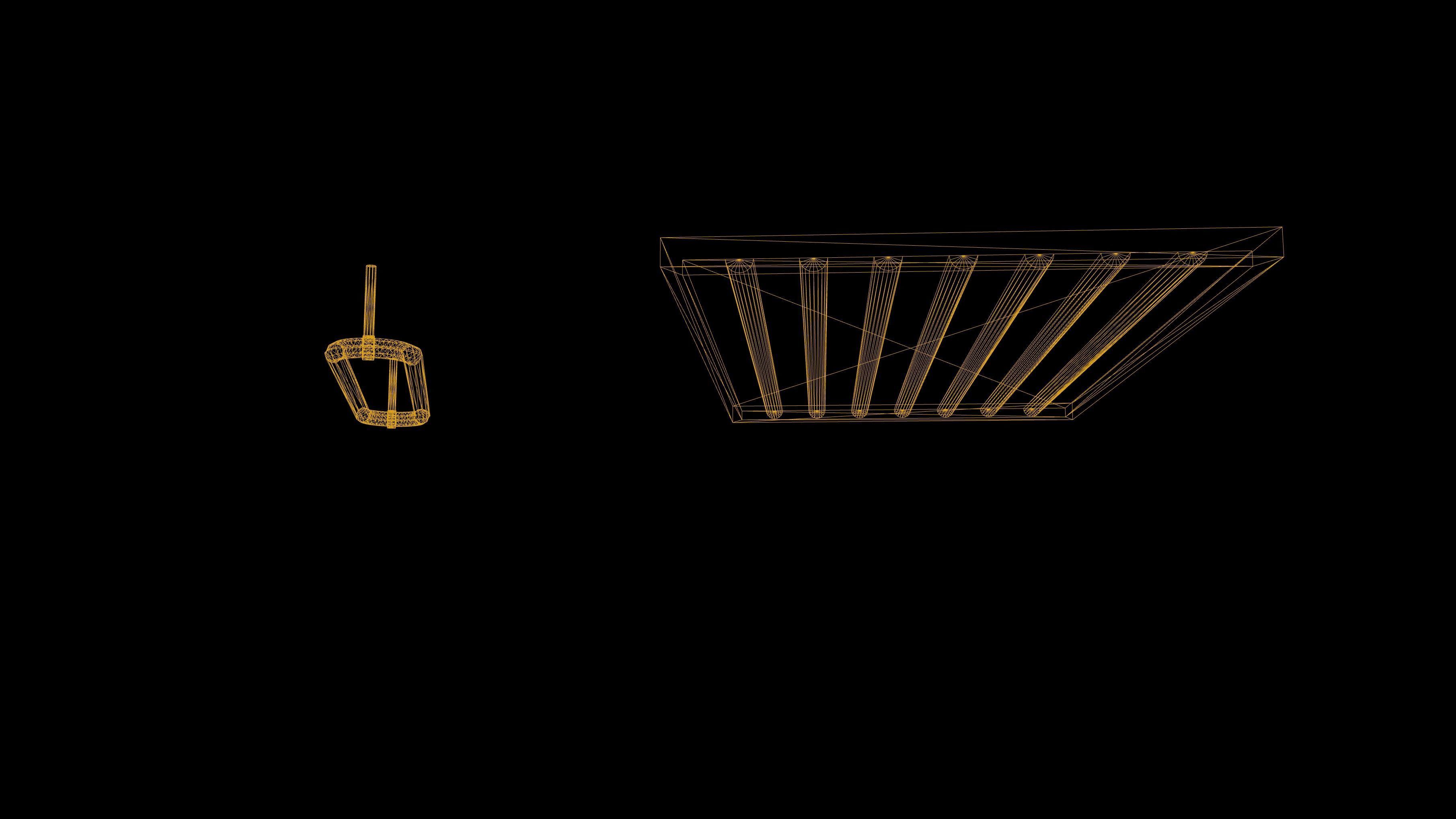 Light Low Poly Game Ready ludo pendant Low-poly 3D model_3