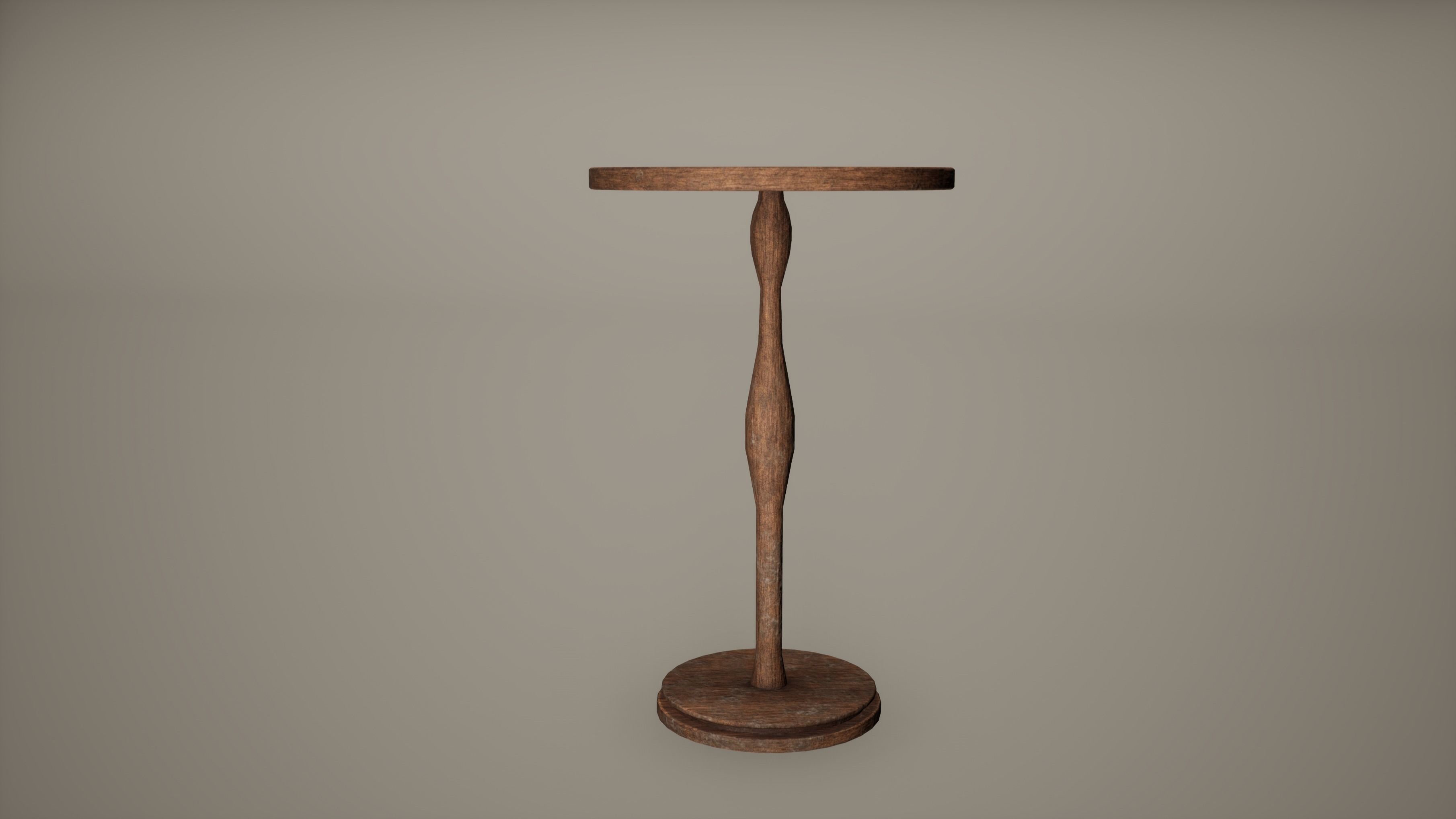 Small Table Low Poly Game Ready Low-poly 3D model_1