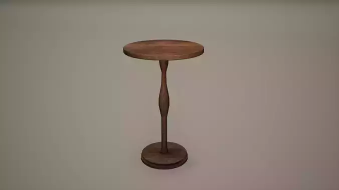 Small Table Low Poly Game Ready 