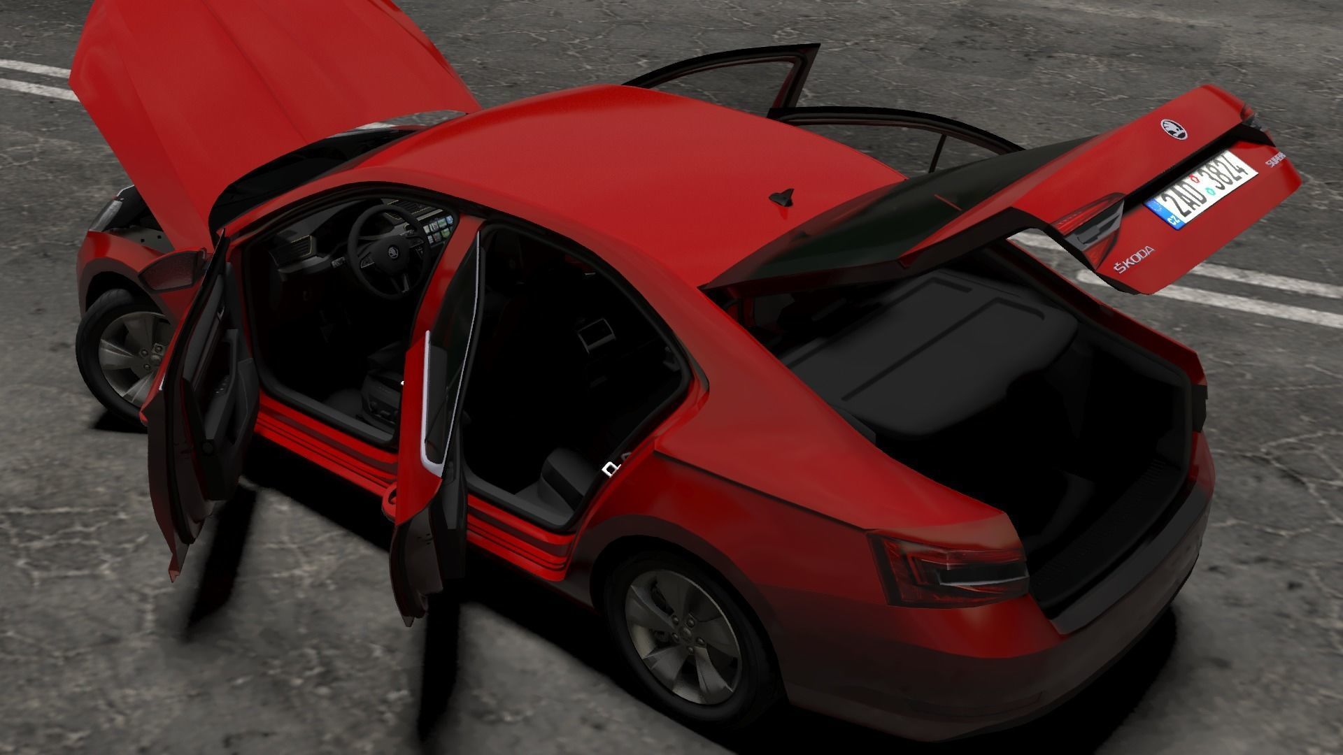 Skoda Superb 2015-2019 Low-poly 3D model_22