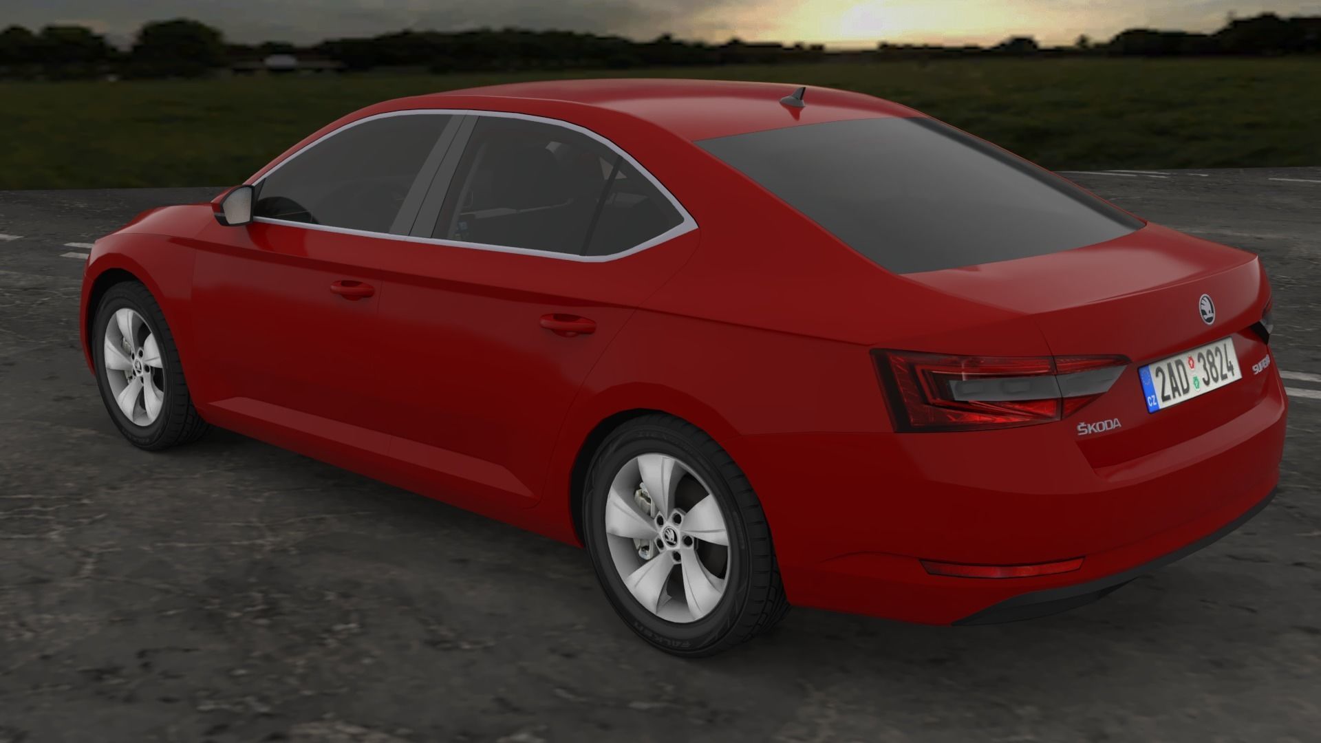Skoda Superb 2015-2019 Low-poly 3D model_16