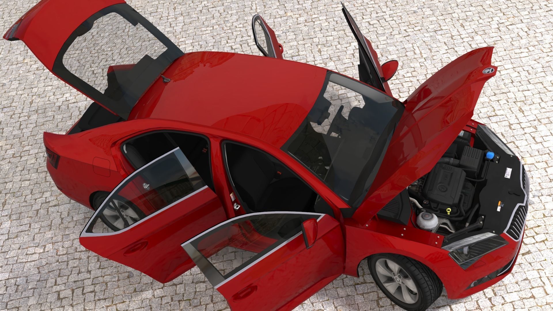 Skoda Superb 2015-2019 Low-poly 3D model_8