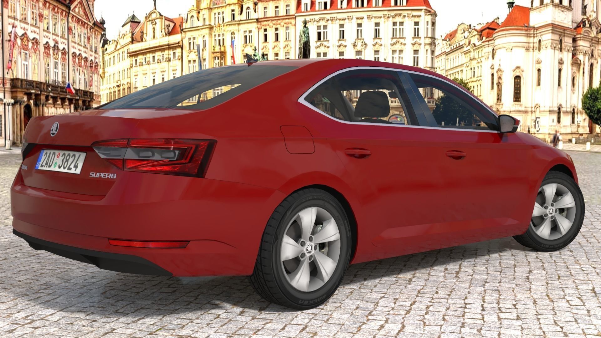 Skoda Superb 2015-2019 Low-poly 3D model_6