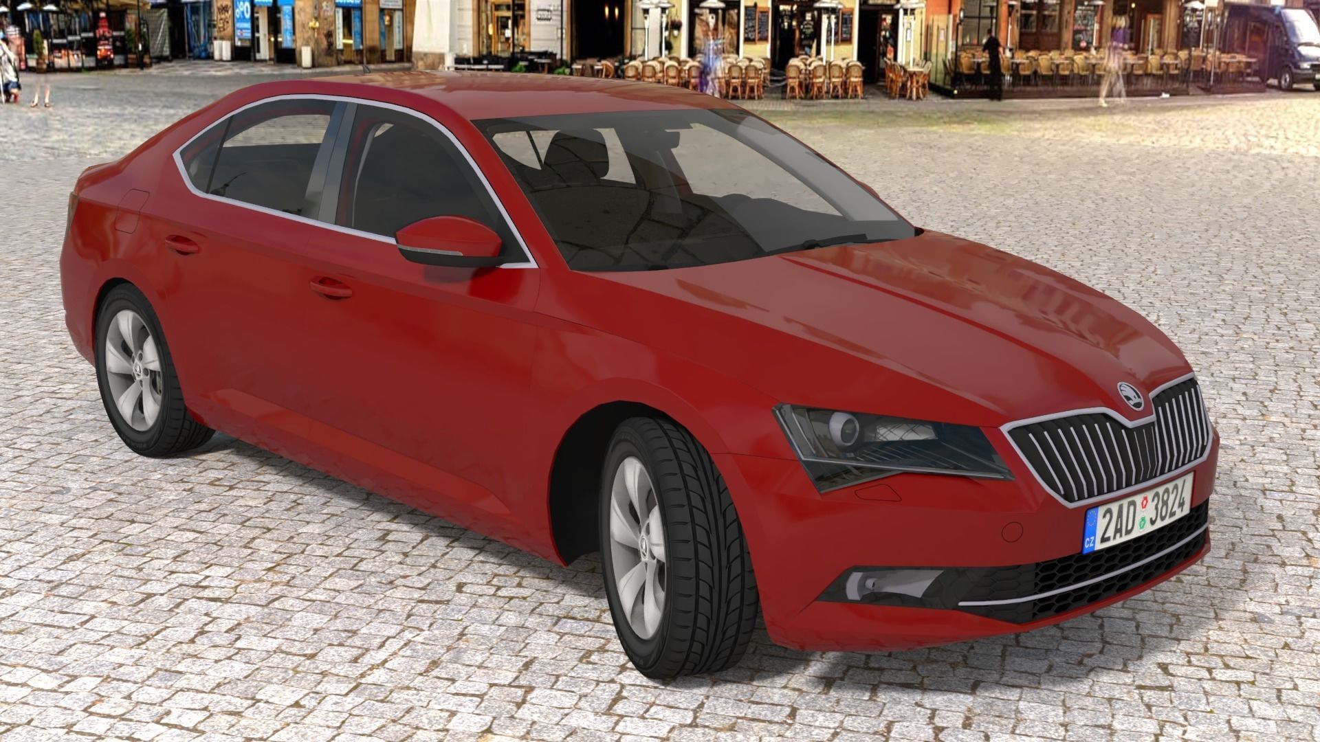 Skoda Superb 2015-2019 Low-poly 3D model_12