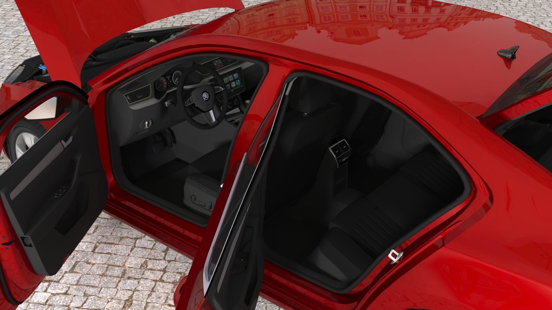 Skoda Superb 2015-2019 Low-poly 3D model_10
