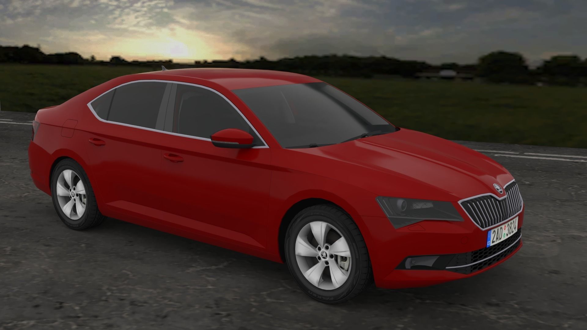 Skoda Superb 2015-2019 Low-poly 3D model_15