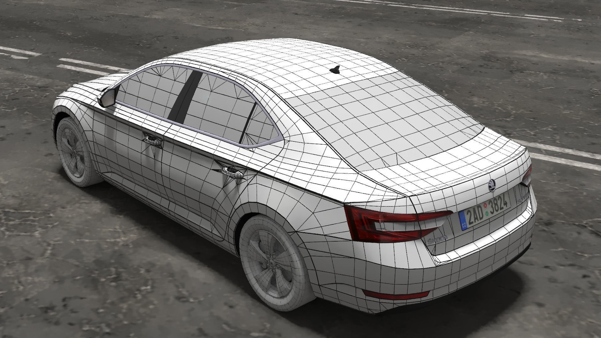 Skoda Superb 2015-2019 Low-poly 3D model_28