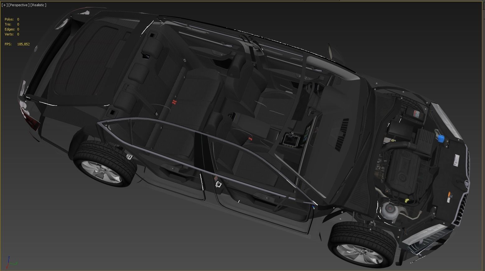Skoda Superb 2015-2019 Low-poly 3D model_3