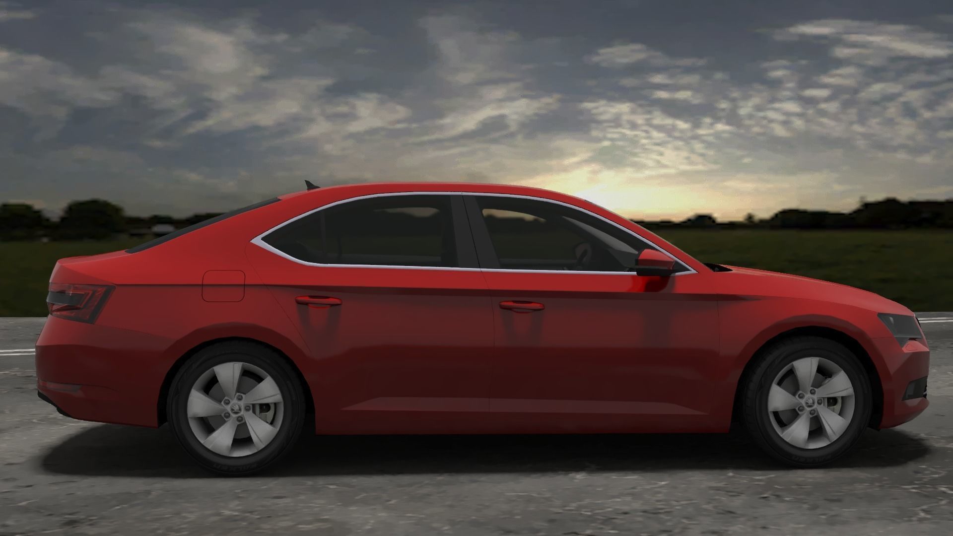 Skoda Superb 2015-2019 Low-poly 3D model_17