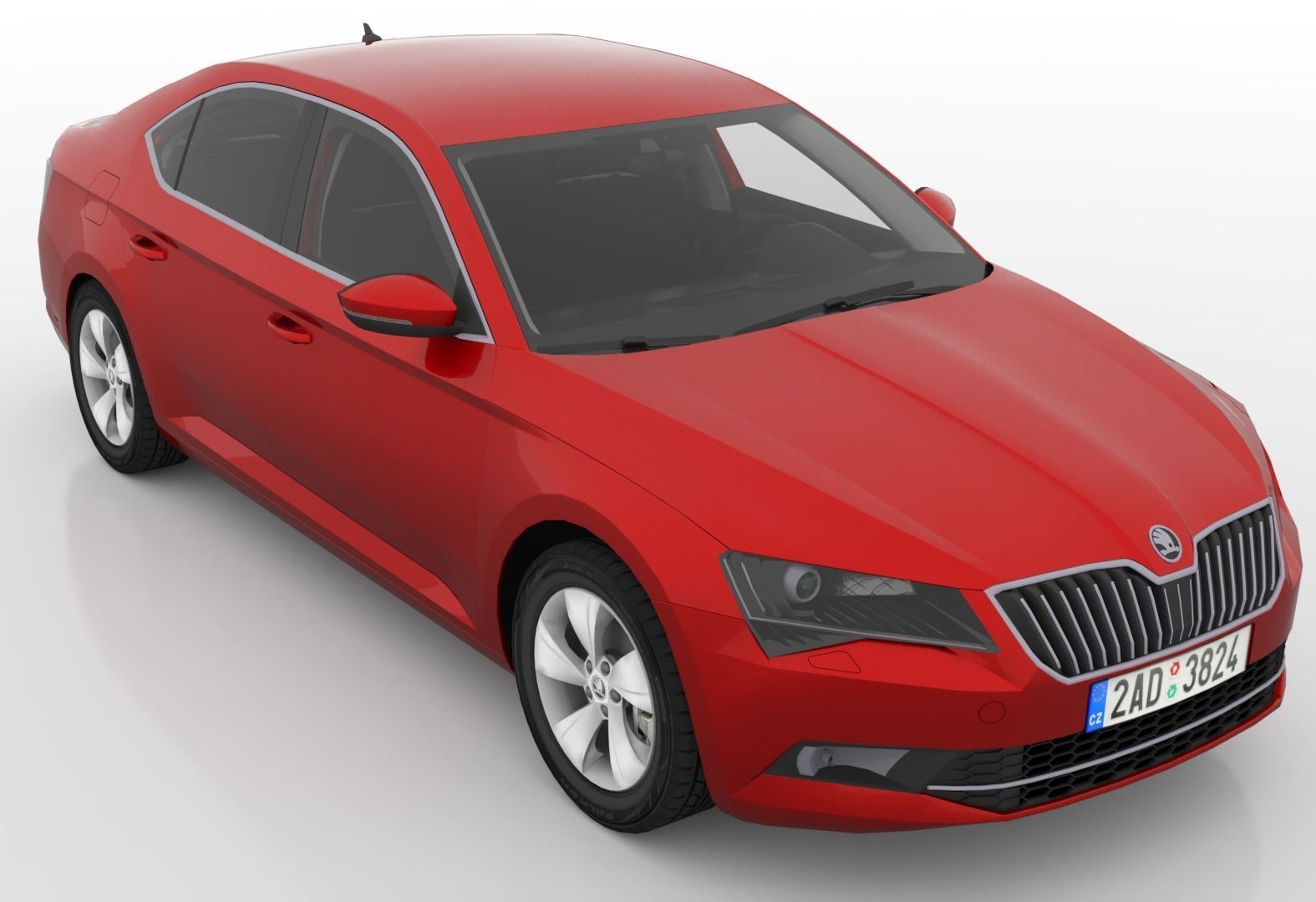 Skoda Superb 2015-2019 Low-poly 3D model_7