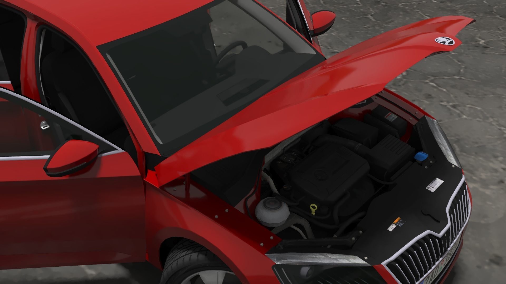 Skoda Superb 2015-2019 Low-poly 3D model_25