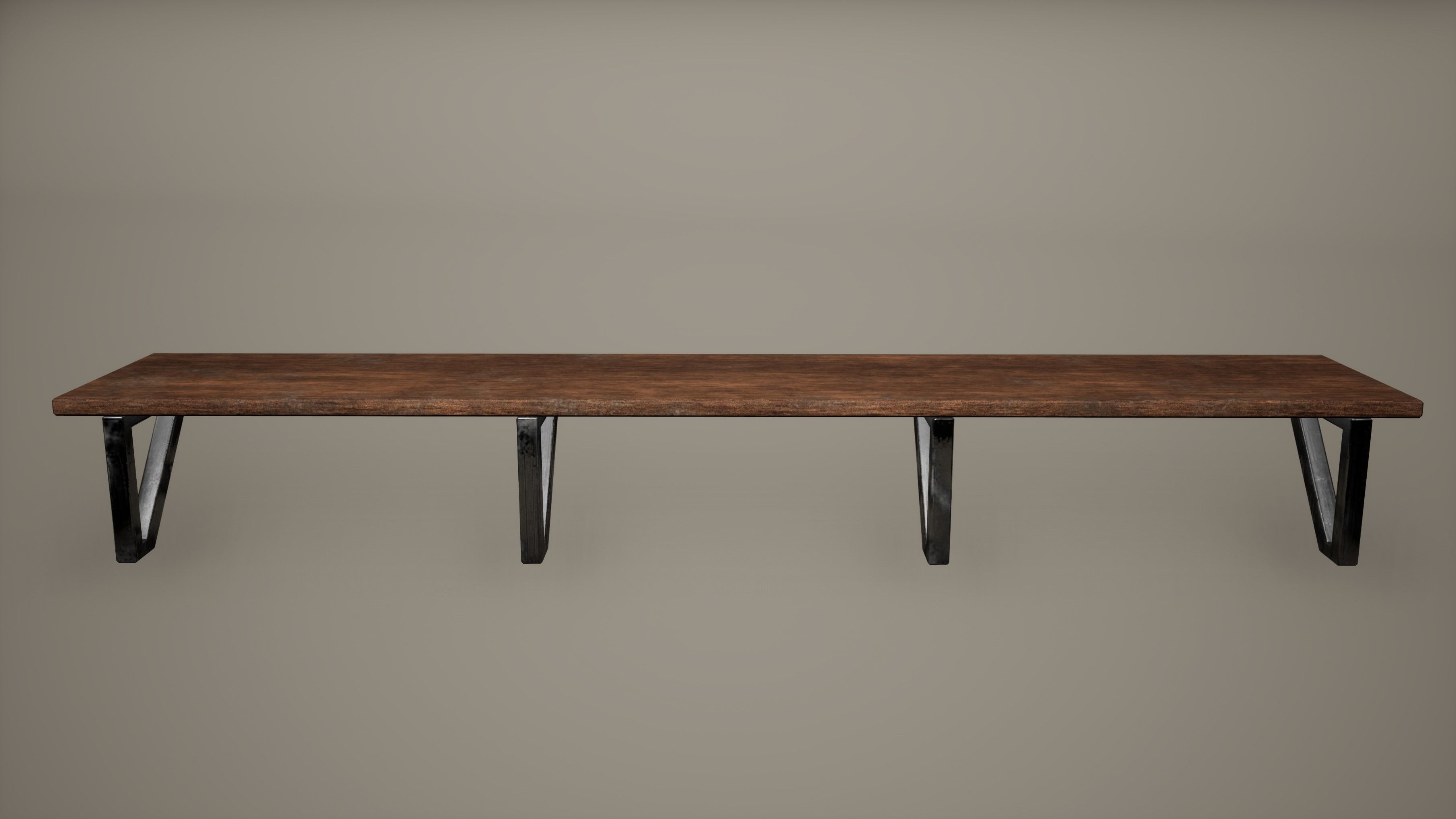 Station Desk Low Poly Game Ready Low-poly 3D model_2