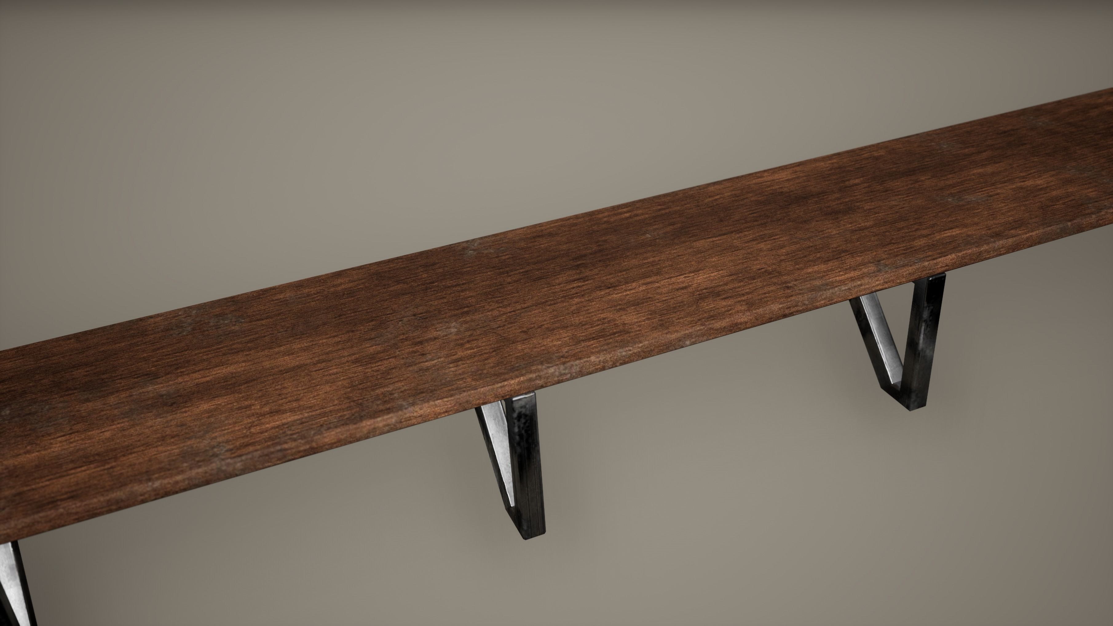 Station Desk Low Poly Game Ready Low-poly 3D model_4